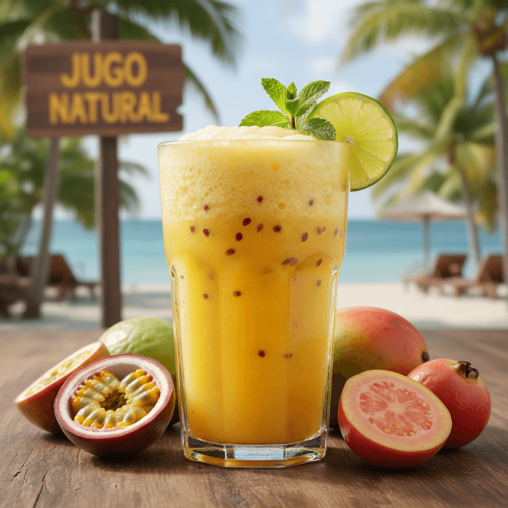 Jugo natural venezolano fresco en vaso